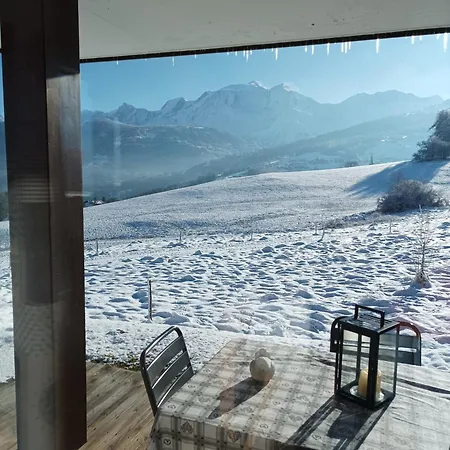 Rez de chaussée très calme vue Mont-Blanc Combloux Extérieur photo
